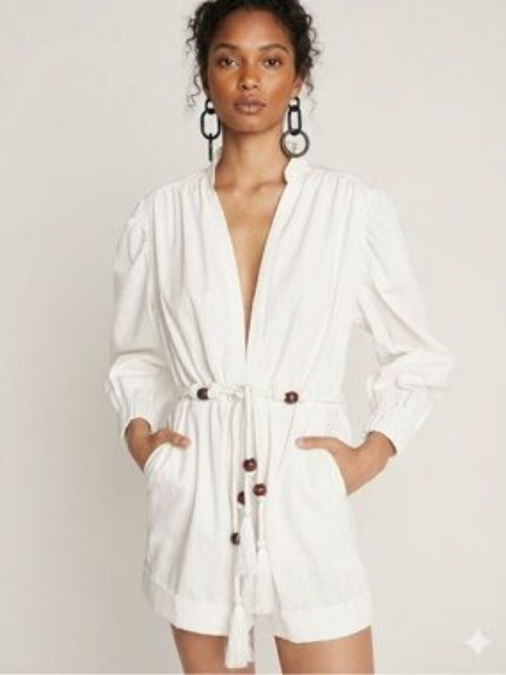 Choosy White Romper Long Sleeve Medium